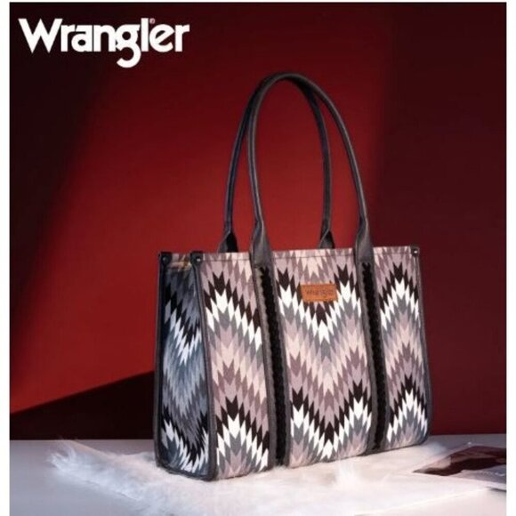 Wrangler Southwestern Pattern Dual Sided Print Concealed Carry Wide Tote - Picture 1 of 14